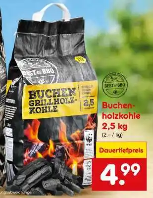 Netto Marken-Discount Buchenholzkohle 2,5 kg Angebot
