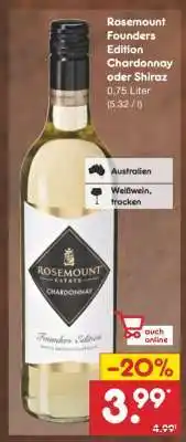 Netto Marken-Discount Rosemount Founders Edition Chardonnay oder Shiraz Angebot