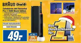 expert Techno Land Braun Oral-b Zahnbürste Inkl Reiseetui Pro 3 3500 Black Edition Angebot