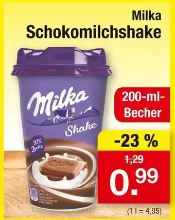 Zimmermann Milka schokomilchshake Angebot