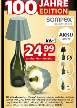 Segmüller Sompex akku-flaschenleuchte flower Angebot