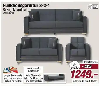 Poco Federkern funktionsgarnitur 3-2-1 Angebot