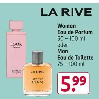 Rossmann La rive woman eau de parfum oder man eau de toilette Angebot