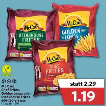 Combi Mc Cain Chef Frites, Golden Longs oder Steakhouse Frites 600/750g Angebot