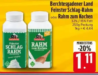 E-Center Berchtesgadener Land Feinster Schlag-Rahm oder Rahm zum Kochen Angebot