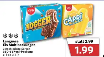 Combi Langnese Eis Multipackungen 350-567ml Angebot