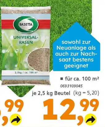 Globus Baumarkt Qualitäts- Rasensamen ,,Universal" Angebot
