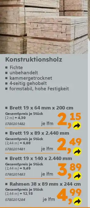 Globus Baumarkt Konstruktionsholz Angebot