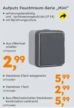 Globus Baumarkt Aufputz Feuchtraum-Serie „Mini“ Angebot