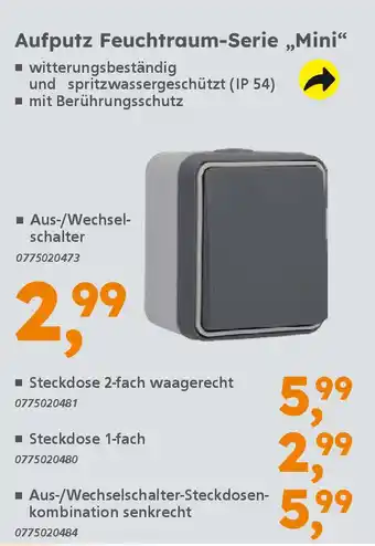 Globus Baumarkt Aufputz Feuchtraum-Serie „Mini“ Angebot