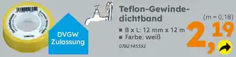 Globus Baumarkt Teflon-Gewindedichtband Angebot