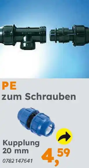 Globus Baumarkt PE zum Schrauben Kupplung 20 mm Angebot
