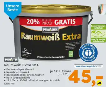 Globus Baumarkt PRIMASTER Raumweiß Extra Angebot
