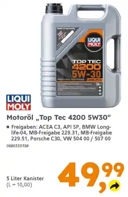 Globus Baumarkt LIQUI MOLY Motoröl „Top Tec 4200 5W30" Angebot