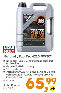 Globus Baumarkt LIQUI MOLY Motoröl,,Top Tec 4210 0W30" Angebot