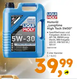 Globus Baumarkt LIQUI MOLY Motoröl ,,Longtime High Tech 5W30" Angebot