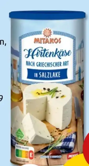 PENNY Mitakos Hirtenkäse in Salzlake Angebot