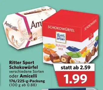 Combi Ritter Sport Schokowürfel oder Amicelli 176/225g Angebot