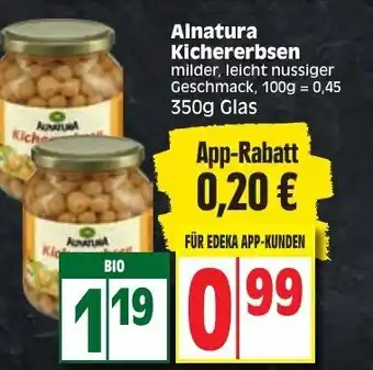 Edeka Alnatura Kichererbsen 350g Glas Angebot