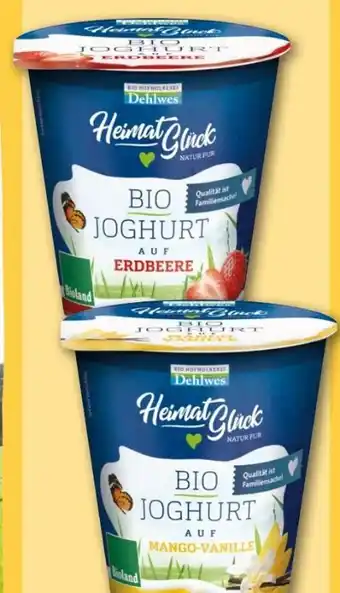 REWE Center Hofmolkerei Dehlwes Heimat Glück Bio Joghurt auf Erdbeere Angebot