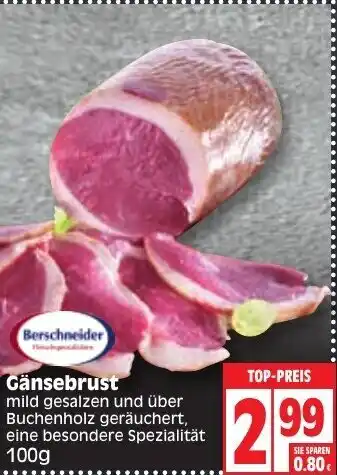 Edeka Berschneider Gänsebrust 100g Angebot