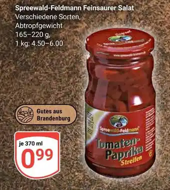 Globus Spreewald-feldmann feinsaurer salat Angebot