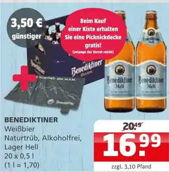 Getränke Quelle Benediktiner weißbier naturtrüb, alkoholfrei, lager hell Angebot