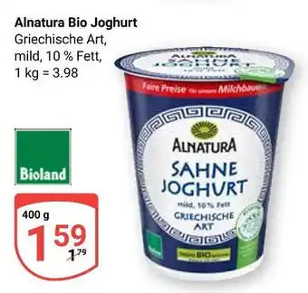 Globus Alnatura bio joghurt Angebot