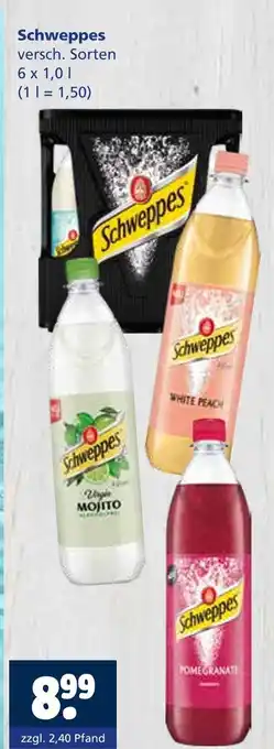 Getränkewelt Schweppes virgin mojito, white peach, pomegranate Angebot