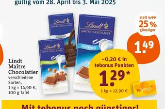 tegut Lindt maître chocolatier Angebot