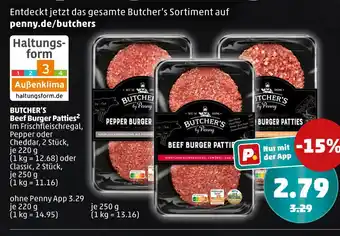 PENNY Butcher's by penny beef burger patties Angebot
