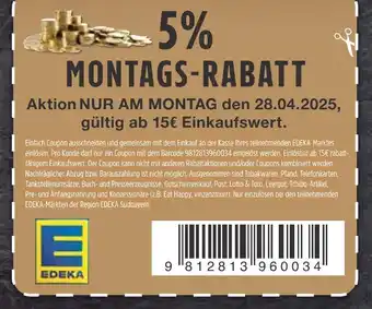 Edeka Edeka 5% montags-rabatt Angebot