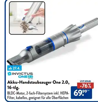 Aldi Nord Invictus akku-handstaubsauger one 2.0, 16-tlg Angebot