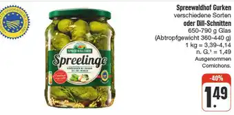 nah & gut Spreewaldhof gurken oder dill-schnitten Angebot