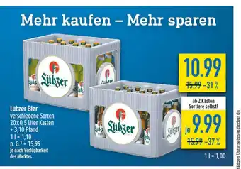 diska Lübzer bier Angebot