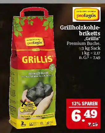 Marktkauf Profagus grillholzkohlebriketts grillis premium buche Angebot