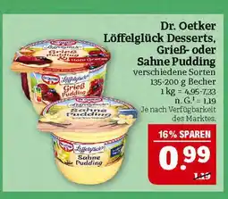 Marktkauf Dr. oetker löffelglück desserts, grieß- oder sahne pudding Angebot