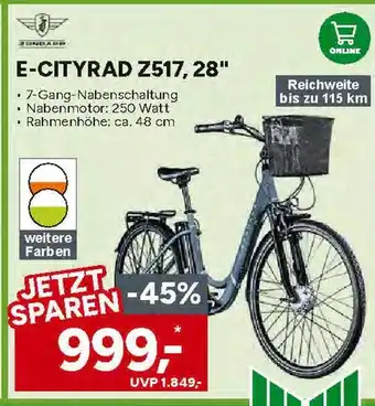 Marktkauf Zündapp e-cityrad z517, 28 Angebot