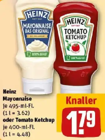 REWE Heinz Mayonnaise oder Tomato Ketchup Angebot