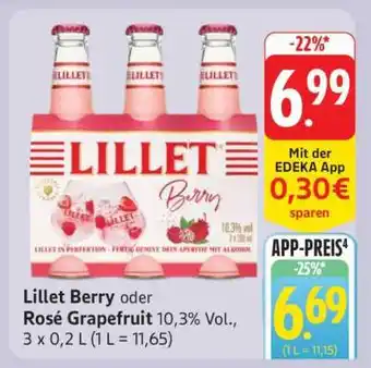 Edeka Lillet Berry oder Rosé Grapefruit Angebot