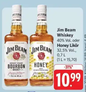 Edeka Jim Beam Whiskey oder Honey Likör Angebot