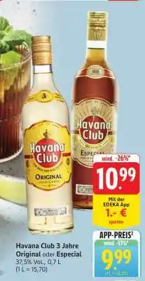 Edeka Havana Club 3 Jahre Original oder Especial Angebot