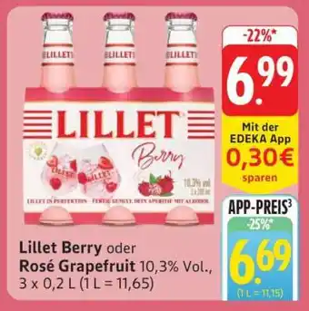 Edeka Lillet Berry oder Rosé Grapefruit Angebot