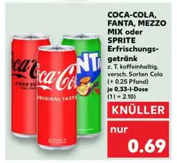 Kaufland COCA-COLA, FANTA, MEZZO MIX oder SPRITE Erfrischungsgetränk Angebot