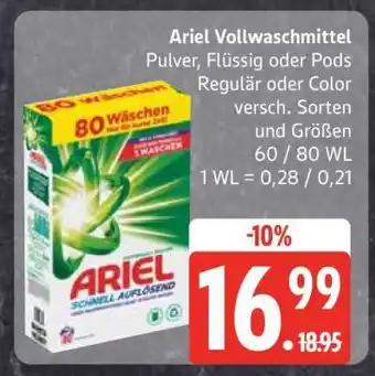 Edeka Ariel Vollwaschmittel Angebot