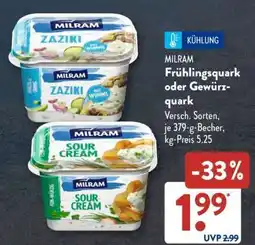 Aldi Süd MILRAM Frühlingsquark oder Gewürzquark Angebot