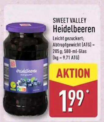 Aldi Nord SWEET VALLEY Heidelbeeren Angebot