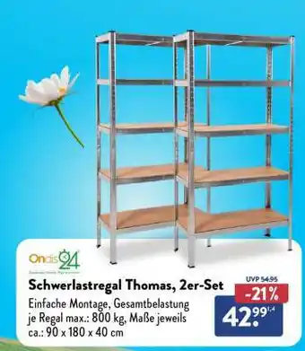 Aldi Nord Schwerlastregal Thomas, 2er-Set Angebot