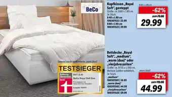 Lidl Kopfkissen Royal Soft gesteppt oder Bettdecke Royal Soft medium warm (duo) oder vierjahreszeiten Angebot