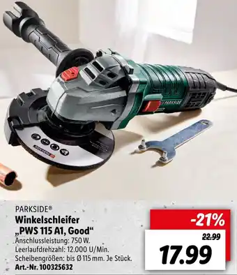 Lidl Parkside Winkelschleifer PWS 115 A1, Good Angebot